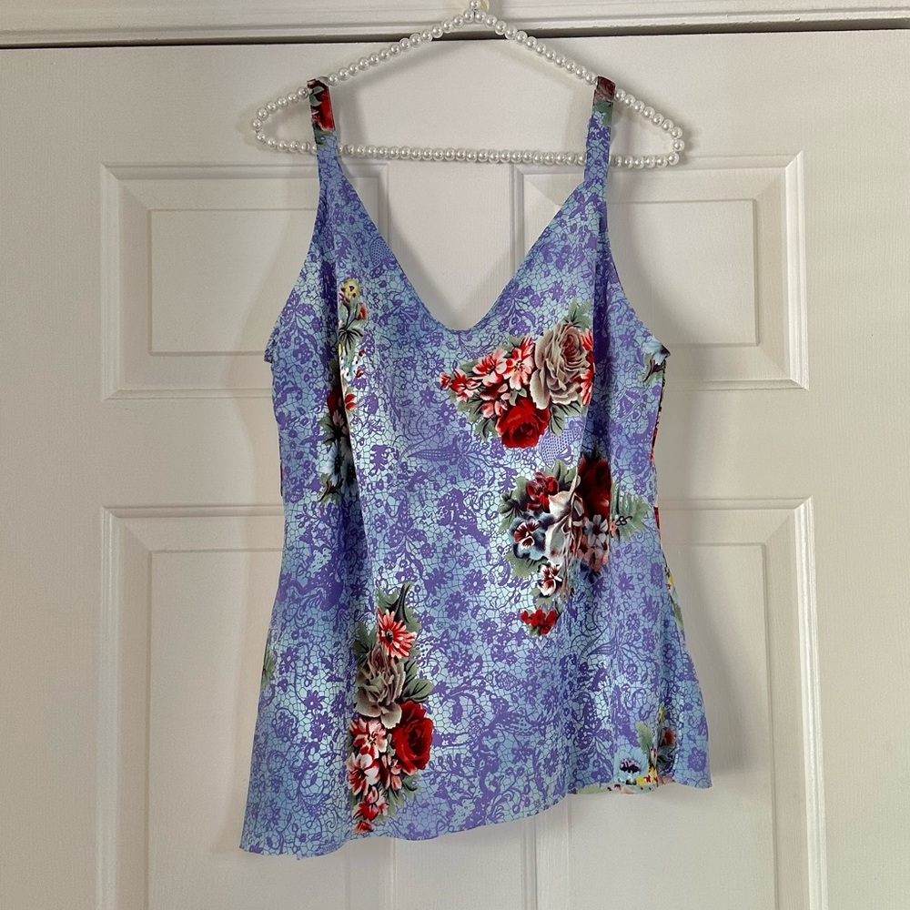 Muse Floral Lace Print Sleeveless Top